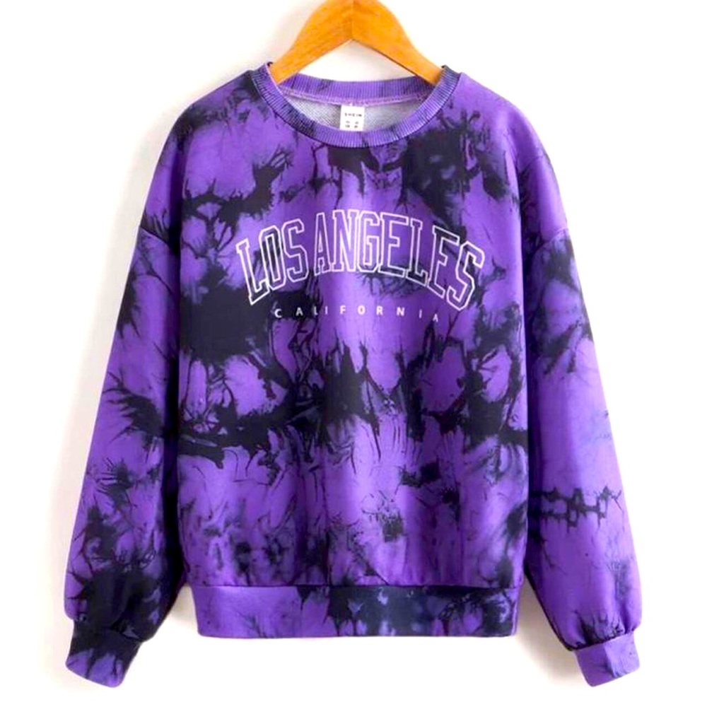 Black and purple tie dye sweatshirt